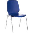 Chaise coque 710, empilable, coque d'assise arrondie, bleu