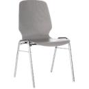 Chaise coque 710, empilable, coque d'assise arrondie, gris