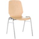 Chaise coque 710, empilable, coque d'assise arrondie, naturel