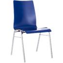 Chaise coque 720, empilable, coque d'assise rectangulaire, bleu