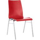 Chaise coque 720, empilable, coque d'assise rectangulaire, rouge