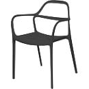 Chaise d'extérieur NOVA - plastique - empilable - noir - lot de 2