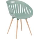 Chaise d'extérieur Topstar T2023, 2 pièces, coque ergonomique en plastique, pieds réglables en hauteur, olive