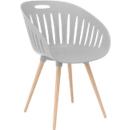 Chaise d'extérieur Topstar T2023, 2 pièces, coque ergonomique en plastique, pieds réglables en rotation, gris clair
