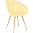 Chaise d'extérieur Topstar T2023, 2 pièces, coque ergonomique en plastique, pieds réglables en rotation, jaune