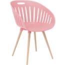 Chaise d'extérieur Topstar T2023, 2 pièces, coque ergonomique en plastique, pieds réglables en rotation, rose
