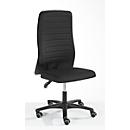 Chaise de bureau Prosedia ECCON plus-3, contact permanent, sans accoudoirs, dossier rembourré, avec support lombaire, assise plate, noir