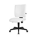 Chaise de bureau Topstar LIGHTSTAR 10, sans accoudoirs, mécanisme synchrone, assise plate, cuir synthétique résistant aux désinfectants, blanc/noir