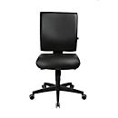 Chaise de bureau Topstar LIGHTSTAR 10, sans accoudoirs, mécanisme synchrone, assise plate, cuir synthétique résistant aux désinfectants, noir/noir