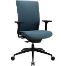 Chaise de bureau Topstar Sitness AirWork G, rembourrage sandwich, assise plate 3D, mécanisme synchrone, appui-lordose réglable en hauteur, certifiée AGR, bleu pétrole