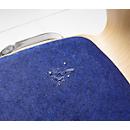 Chaise empilable 7450, siège moulé, soutien lombaire, Dossier rembourré, sans accoudoirs, tissu de revêtement Kashmara, bleu
