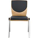 Chaise empilable 7450, siège moulé, soutien lombaire, Dossier rembourré, sans accoudoirs, Tissu de revêtement Point/Trevira CS, gris