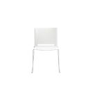 Chaise empilable ILike, patins en plastique inclus, armature gris alu laquée, blanc, 4 p.
