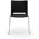 Chaise empilable ILike, patins en plastique inclus, armature gris alu laquée, noir, 4 p.