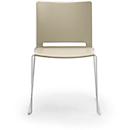 Chaise empilable ILike, patins en plastique inclus, armature gris alu laquée, sable, 4 p.