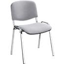 Chaise empilable ISO Basic, armature chromée, gris clair