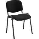 Chaise empilable ISO Basic, sans accoudoirs, piétement 4 pieds, revêtement tissu, empilable jusqu'à 12 pièces, L 545 x P 560 x H 820 mm, revêtement noir, piétement noir