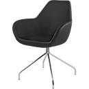 Chaise visiteur KONSIT, pied araignée, similicuir noir