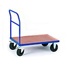 Chariot avec poignée de poussée, L 1200 x l. 800 mm, capacité de charge 600 kg