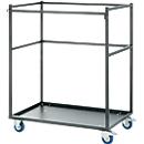 Chariot de transport, armature de fils en acier, avec plaque de base, pour 5 tables hautes