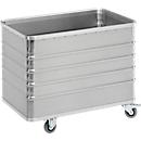 Chariot de transport en aluminium, sans couvercle, 322 L