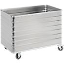 Chariot de transport en aluminium, sans couvercle, 656 L