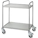 Chariot en inox, l. 845 x P 545 mm, à gonflage identique, monture avec roulettes galvanisée