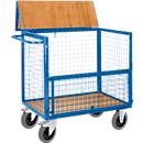 Chariot grillagé, L 975 x 675 mm, avec couvercle