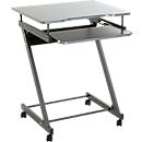 Chariot informatique HAKU, 2 étagères, jusqu'à 15 kg, 4 roulettes, L 600 x P 490 x H 750 mm, acier/bois, anthracite