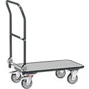 Chariot pliable, acier/bois, jusqu'à 250 kg, 720 x 450 mm, roulettes TPE, gris anthracite