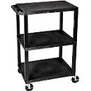 Chariot polyvalent en plastique, 3 étages, noir