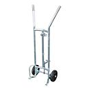 Chariot porte-fûts FP-V, acier galvanisé, capacité de charge de 350 kg, pour fûts à bonde en acier de 200 l, pneus en caoutchouc plein