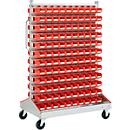 Chariot pour bacs à bec, deux côtés, l. 1130 x P 710 x H 1705 mm, 240 x 0,7 L rouge