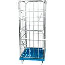Châssis mobile en plastique, 2 grilles latérales, 1 panneau arrière, 2 demi-panneaux, bleu clair RAL5012