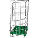 Châssis mobile en plastique, 2 grilles latérales, 1 panneau arrière, 2 demi-panneaux, vert RAL6024