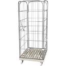 Châssis mobile en plastique avec 2 grilles latérales, 1 panneau arrière, 1 panneau avant, gris RAL 7032