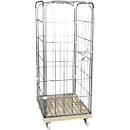 Châssis mobile en plastique avec 2 grilles latérales, 1 panneau arrière, 1 panneau avant, gris RAL 7032
