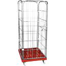 Châssis mobile en plastique avec 2 grilles latérales, 1 panneau arrière, 1 panneau avant, rouge feu RAL 3000