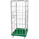 Châssis mobile en plastique avec 2 grilles latérales, 1 panneau arrière, 1 panneau avant, vert RAL 6024