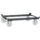 Châssis mobile pour palettes, acier, jusqu’à 1200 kg, gris anthracite, roulettes caoutchouc, avec bloqueur