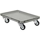 Châssis mobile, roulettes caoutchouc, gris, 600 x 400 x 125 mm