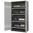 Chemical cabinet Asecos CS-CLASSIC, hinged door, 4 pull-out trays, 1055x520x1950 mm, silver