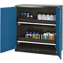 Chemikalienschrank Asecos CS-CLASSIC, Flügeltür, 2 Auszugswannen, 1055x520x1105 mm, enzianblau