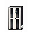 Chemikalienschrank asecos CS-CLASSIC-GF, Flügeltüren mit Glasausschnitt, Front Reinweiß, B 1055 x T 520 x H 1950 mm