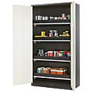 Chemikalienschrank, Flügeltür, 4 Auszugswannen, 1055x520x1950 mm, reinweiß