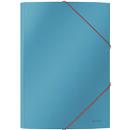 Chemise à pince Leitz® Cosy, format A4, jusqu'à 150 feuilles, 3 rabats et fermeture par élastique, carton, bleu