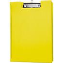 Chemise à pince MAUL, DIN A4, avec pince métallique, porte-stylo, 319 x 229 x 13 mm, carton recouvert d'une feuille, jaune