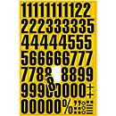 Chiffres et lettres magnétiques, pour surface métalliques, format A4, jaune