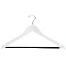 Cintre de forme en bois de lotus Rudolf Weber KG Lotus, épaisseur du cintre 12 mm, barrette antidérapante, incisions pour jupes, 10 pièces, blanc