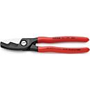 Cisaille à câble L. 200 mm, revêtement en caoutchouc KNIPEX